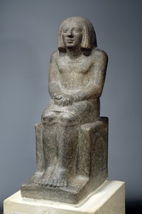 Statue av Ankh, prest av Horus, tidlig dynastisk periode (dioritt)